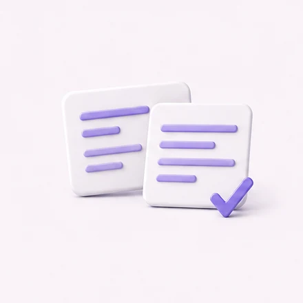 Two AI response cards with a selection mark