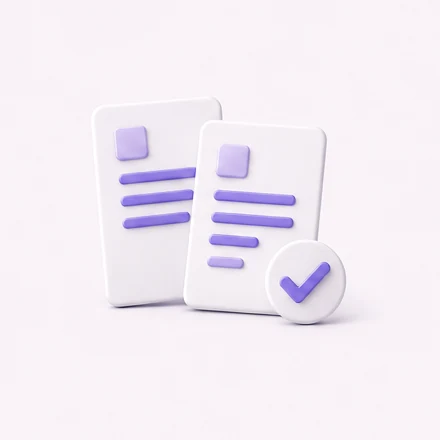 Text cards with review marks